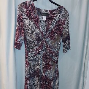 Elegant Multicolor Patterned Dress From Connected Apparel Size 12
